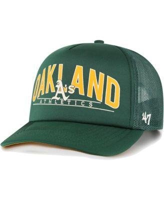Men's Green Oakland Athletics Backhaul Foam Trucker Snapback Hat by '47 BRAND