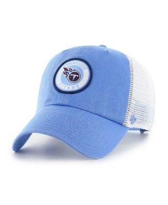Men's Light Blue, White Tennessee Titans Highline Clean Up Trucker Snapback Hat by '47 BRAND