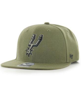 Men's Olive San Antonio Spurs Ballpark Camo Captain Snapback Hat by '47 BRAND