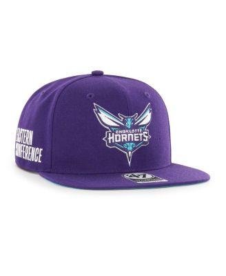 Men's Purple Charlotte Hornets Sure Shot Captain Snapback Hat by '47 BRAND