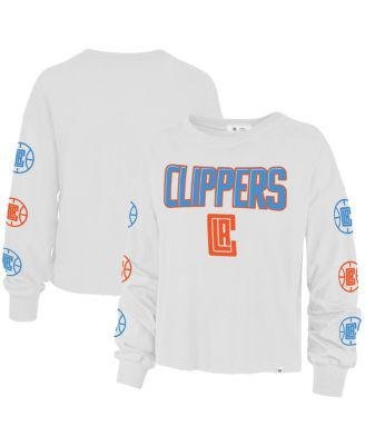 Women's '47 White La Clippers 2021/22 City Edition Call Up Parkway Long Sleeve T-shirt by '47 BRAND