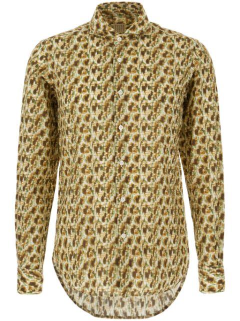 abstract-print cotton shirt by 4FF