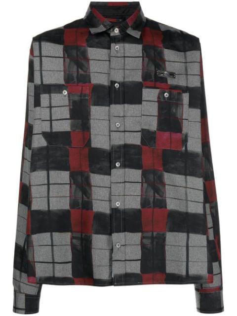 checked pattern long sleeved shirt by 4SDESIGNS