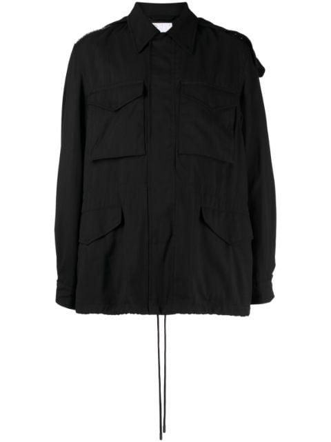 contrasting panel-detail jacket by 4SDESIGNS