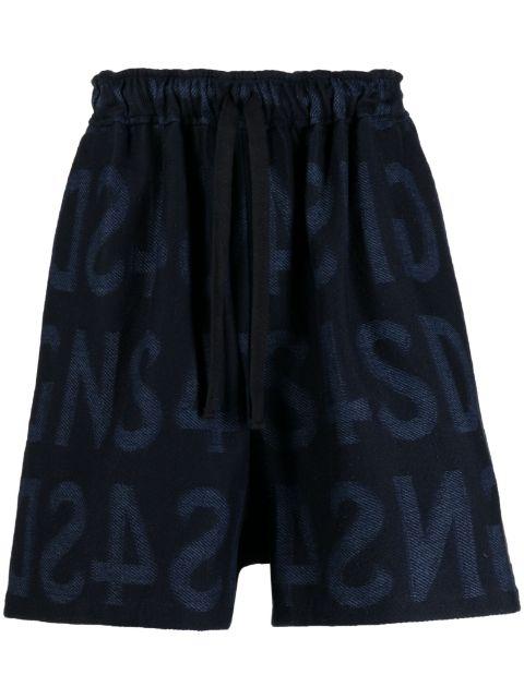 logo-print cotton bermuda shorts by 4SDESIGNS