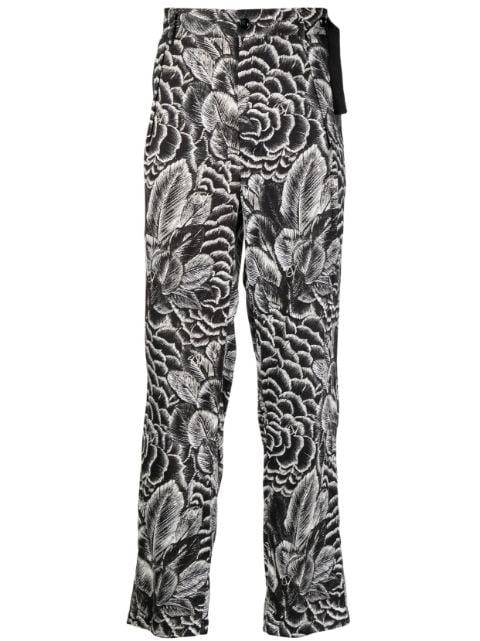 slim-cut floral-print trousers by 4SDESIGNS