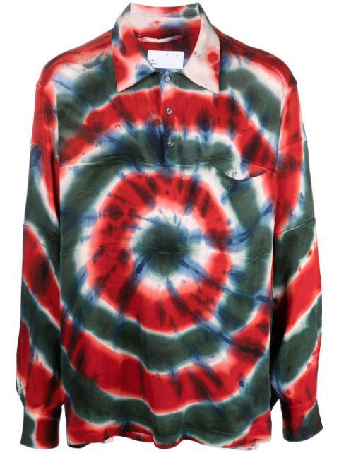 tie-dye swirl-print shirt by 4SDESIGNS