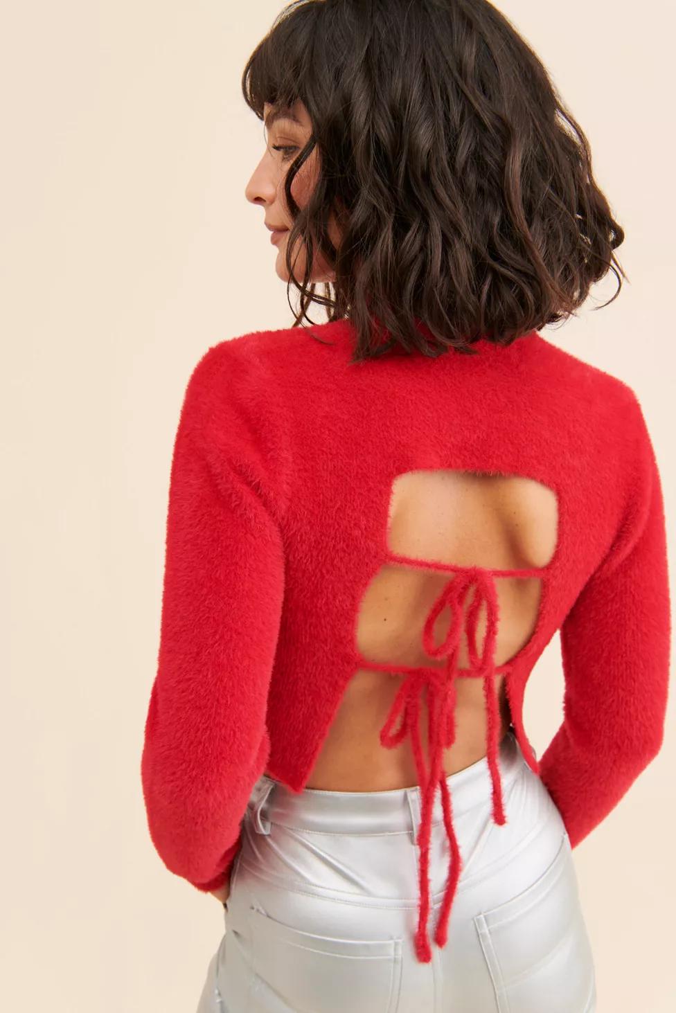4SI3NNA Turtleneck Open-Back Sweater by 4SI3NNA