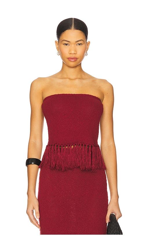 4th & Reckless Gabby Knitted Bandeau Top in Burgundy by 4TH & RECKLESS