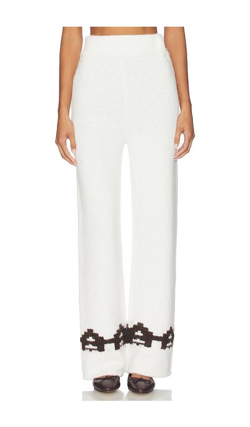 4th & Reckless Janine Trouser in White,Chocolate by 4TH & RECKLESS