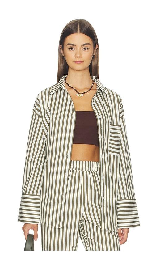 4th & Reckless Jessie Oversize Beach Shirt in Olive by 4TH & RECKLESS