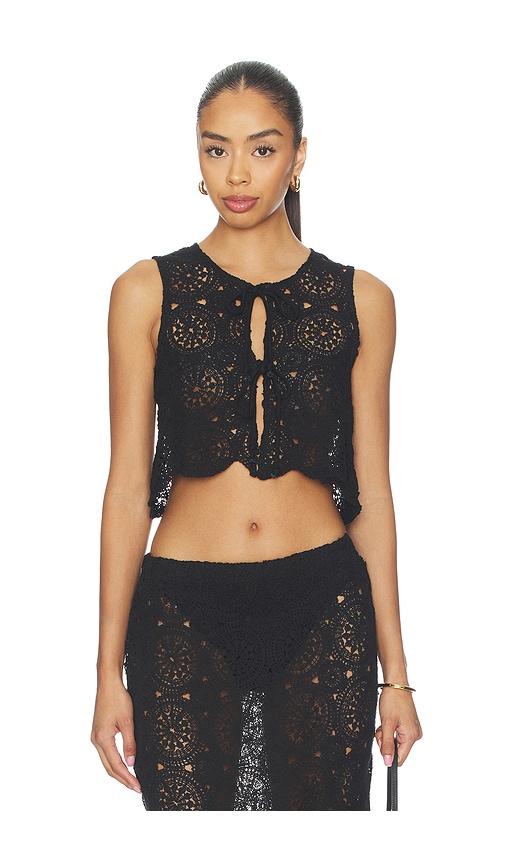 4th & Reckless Laurenne Crochet Tie Top in Black by 4TH & RECKLESS
