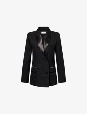 Delphine Satin-Lapel Woven Tuxedo Blazer by 4TH & RECKLESS Delphine Satin-Lapel Woven Tuxedo Blazer by 4TH & RECKLESS