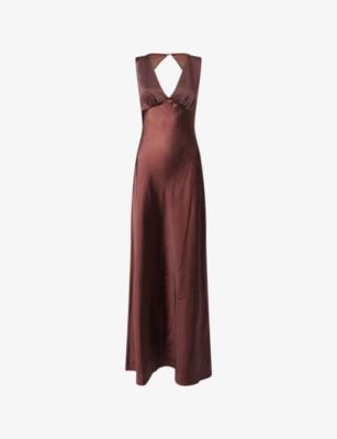 Evina Satin Open Back Maxi Dress by 4TH & RECKLESS