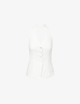 Issie Halterneck Tailored Cotton Top by 4TH & RECKLESS
