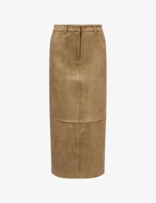Lorna Straight Faux-Suede Maxi Skirt by 4TH & RECKLESS