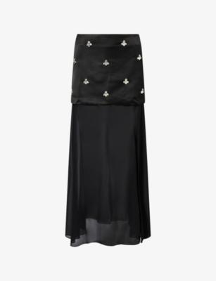 Nobu Jem-Embellished Woven Maxi Skirt by 4TH & RECKLESS