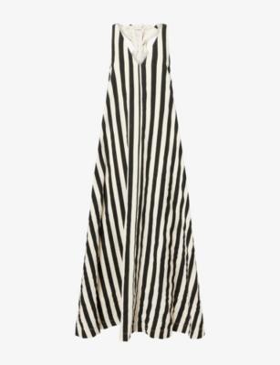 Valeria Stripe Trapeze Cotton Maxi Dress by 4TH & RECKLESS