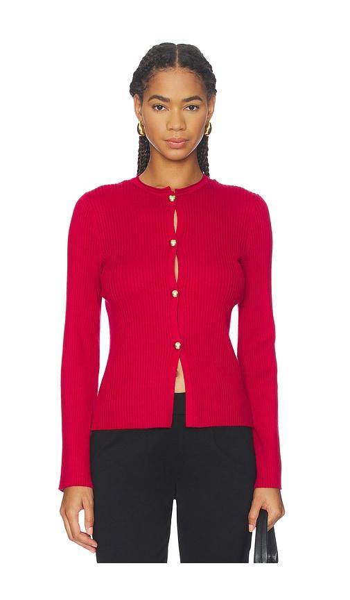 525 America 525 Ribbed Button Front Top in Red by 525 AMERICA