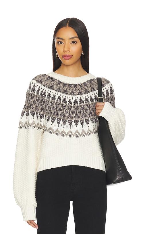 525 America Alora Long Sleeve Fair Aisle Top in Ivory by 525 AMERICA