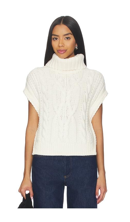 525 America Angelica Cable Trim High-Low Vest in Ivory by 525 AMERICA