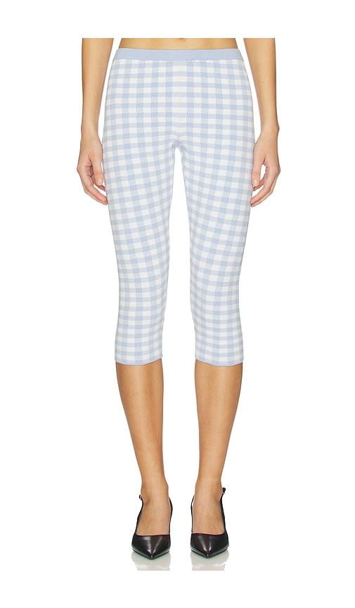 525 America Betty Pull On Gingham Capri in Baby Blue by 525 AMERICA