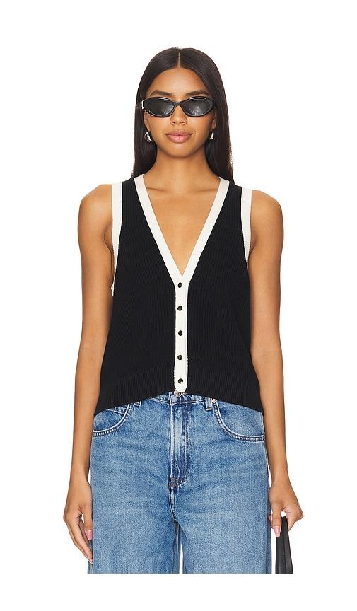 525 America Claudia Button Shaker Vest in Black by 525 AMERICA
