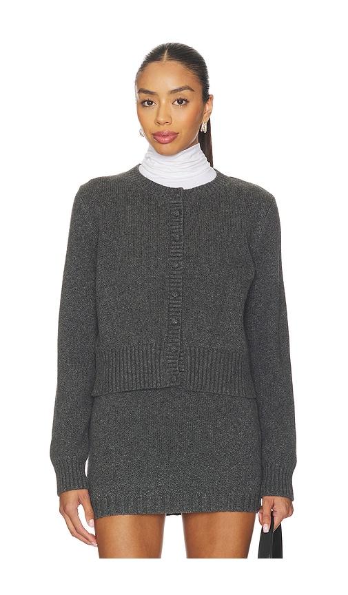 525 America Covered Button Cardigan in Charcoal by 525 AMERICA 525 America Covered Button Cardigan in Charcoal by 525 AMERICA