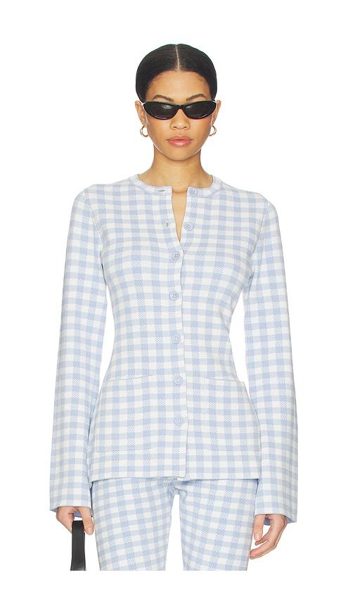 525 America Juniper Elongated Fitted Cardigan in Baby Blue by 525 AMERICA