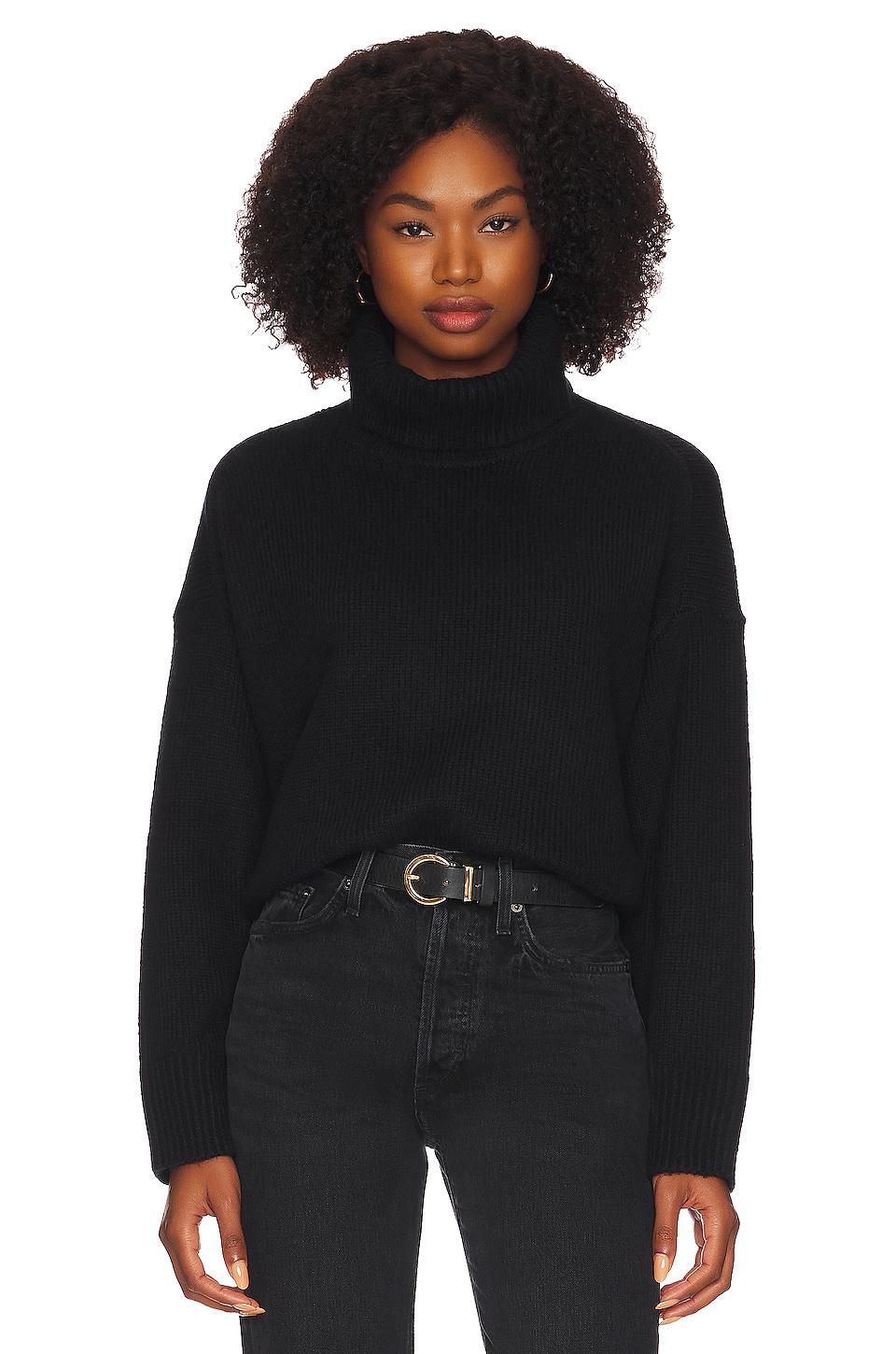 525 America Relaxed Turtleneck Sweater in Black by 525 AMERICA