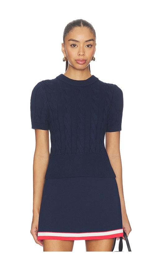 525 America Sky Cable Crew Neck Pullover in Navy by 525 AMERICA
