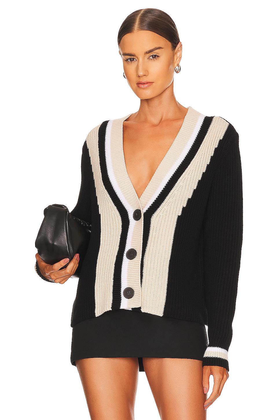 525 America Varsity Cardigan in Black by 525 AMERICA