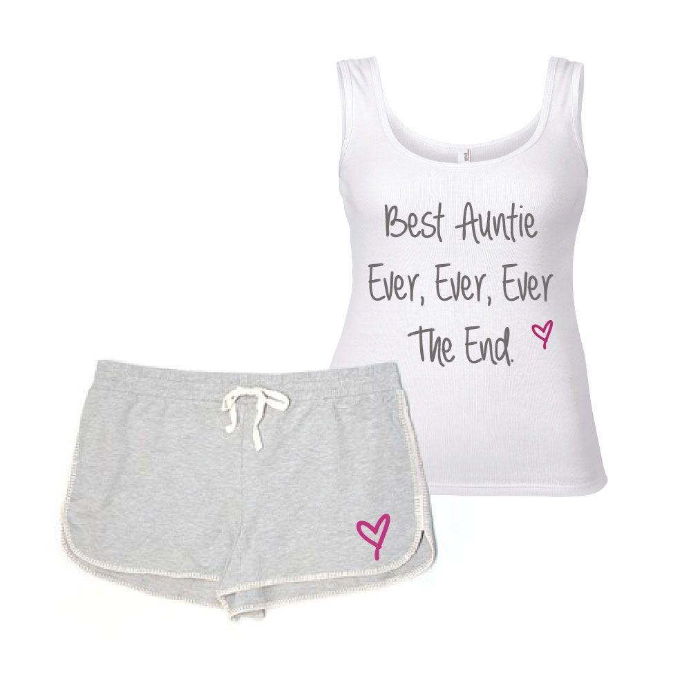 Best Auntie Ever Ever The End Pyjama Set PJ's Loungewear Lounge Wear Grey and White by 60 SECOND MAKEOVER Best Auntie Ever Ever The End Pyjama Set PJ's Loungewear Lounge Wear Grey and White by 60 SECOND MAKEOVER