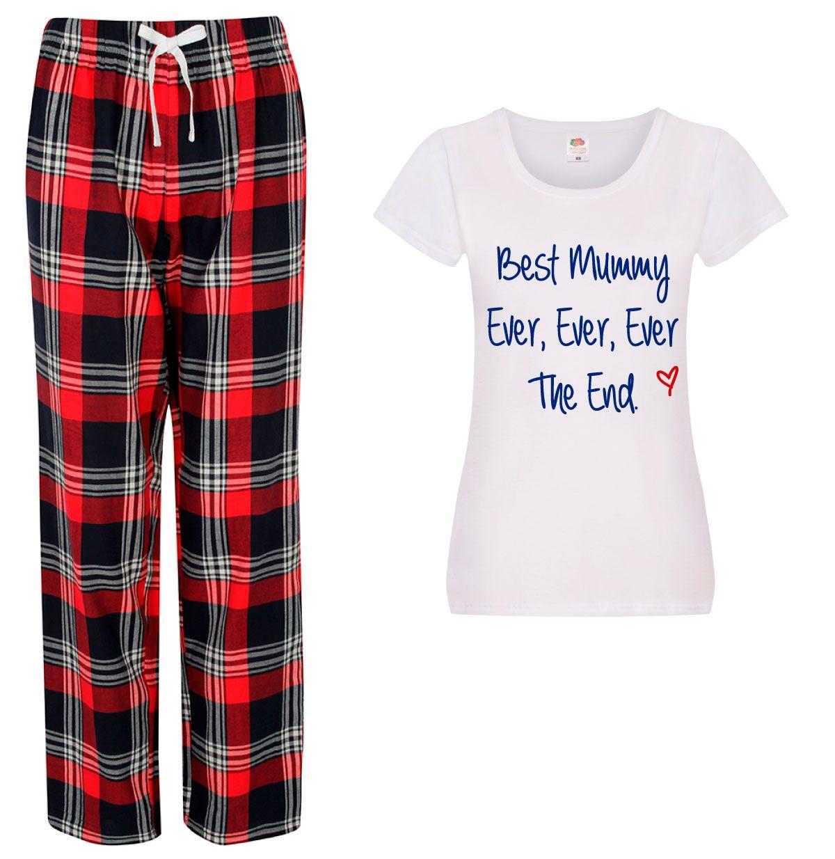 Best Mummy Ever Ever The End Pyjamas Ladies Tartan Trouser Bottoms Pyjama Family Matching by 60 SECOND MAKEOVER Best Mummy Ever Ever The End Pyjamas Ladies Tartan Trouser Bottoms Pyjama Family Matching by 60 SECOND MAKEOVER