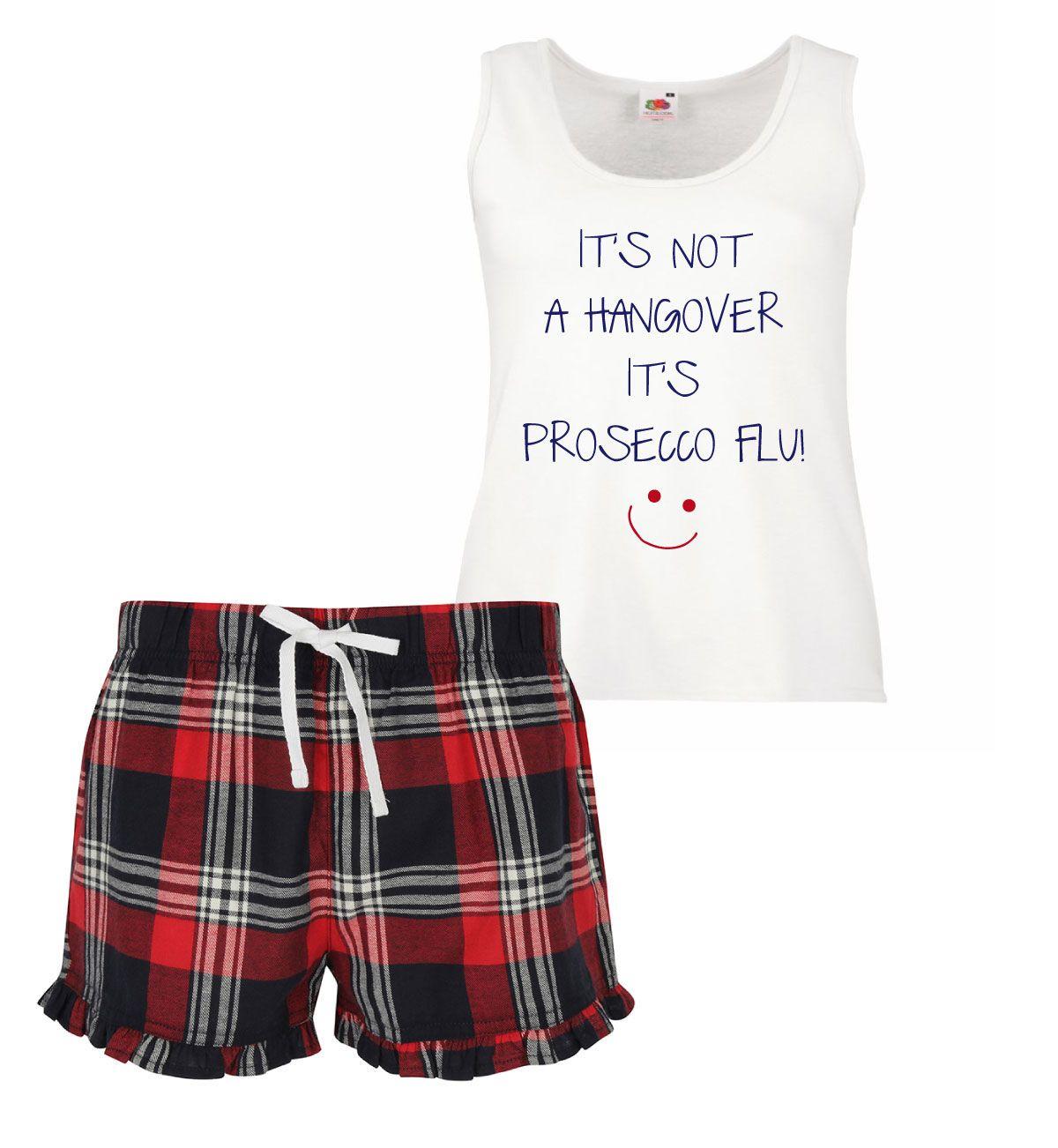 It's Not A Hangover It's Prosecco Flu PJ's Loungewear Lounge Wear Pink Tartan Frill Shorts by 60 SECOND MAKEOVER It's Not A Hangover It's Prosecco Flu PJ's Loungewear Lounge Wear Pink Tartan Frill Shorts by 60 SECOND MAKEOVER