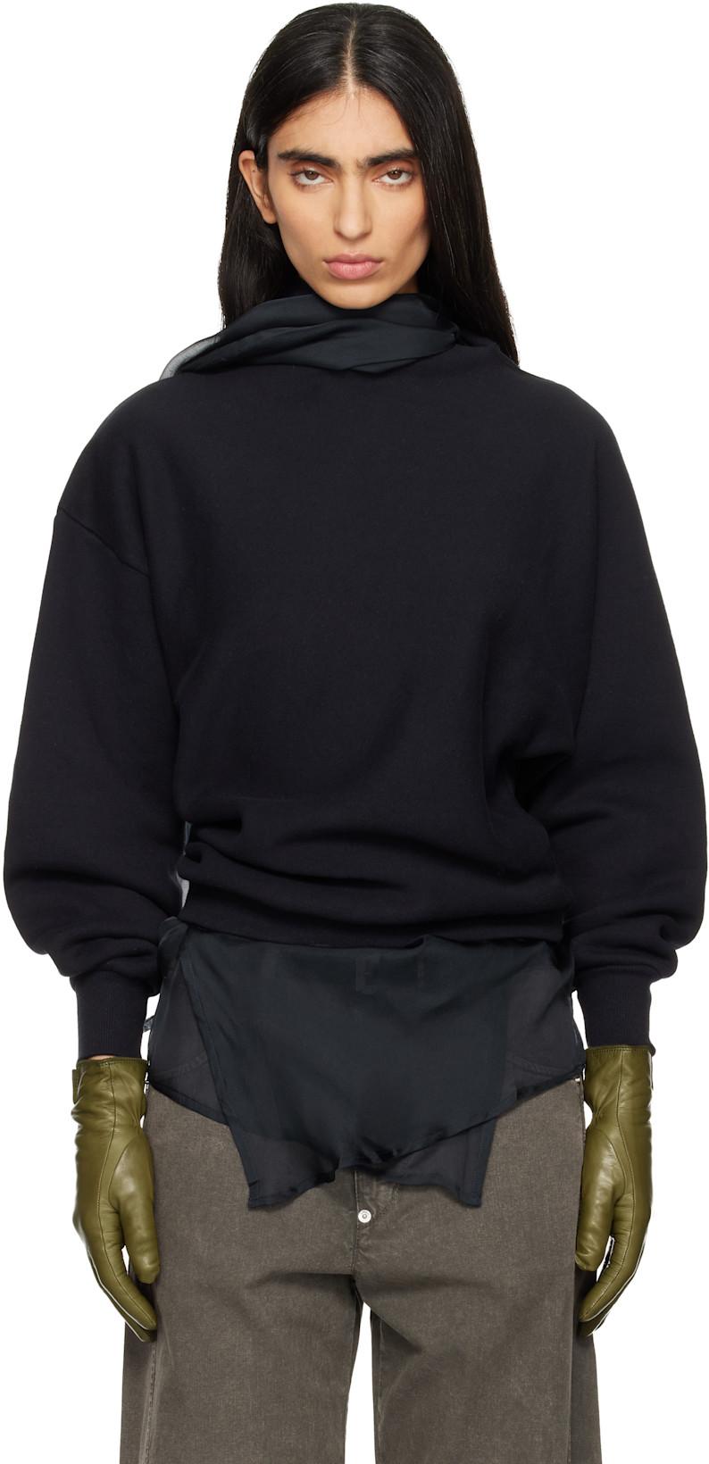 Black Draped Sweatshirt by 6397