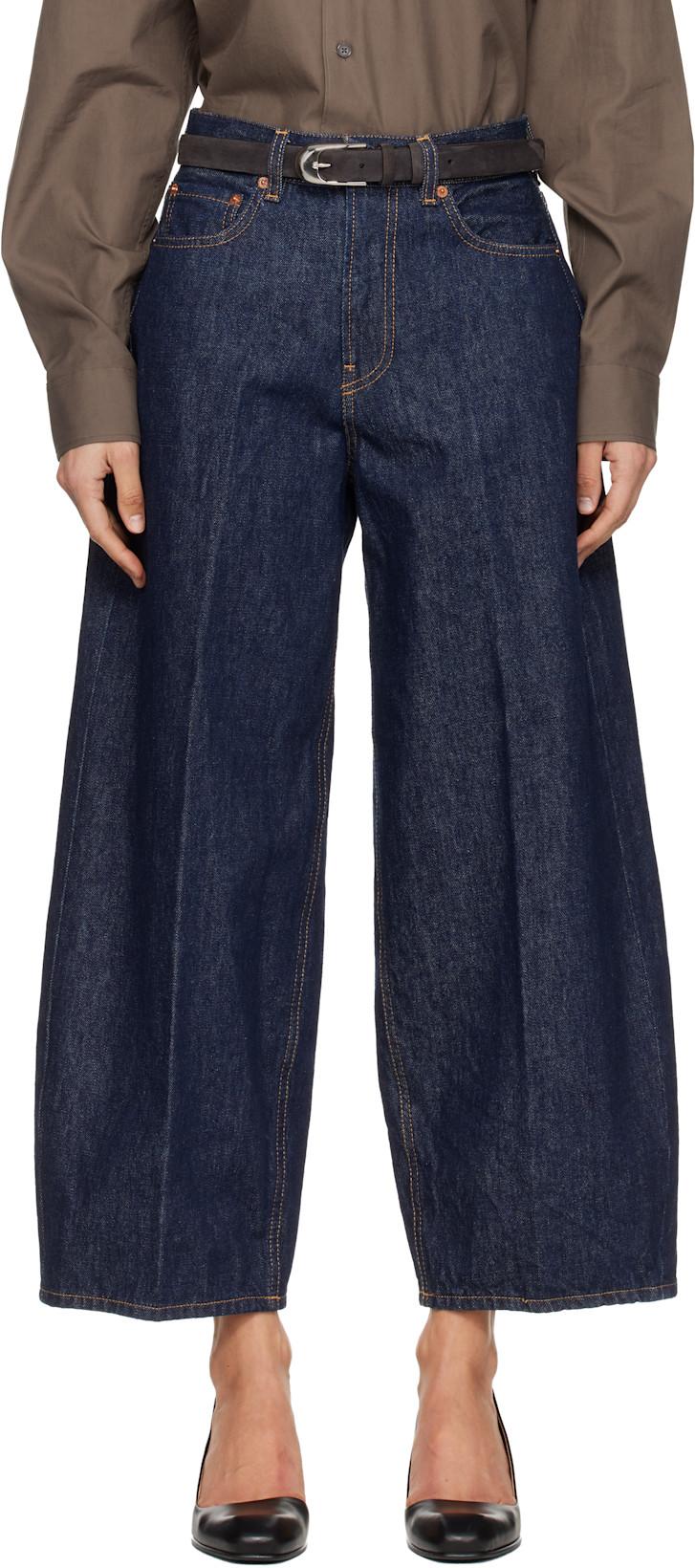 Blue Cropped Roomy Jeans by 6397