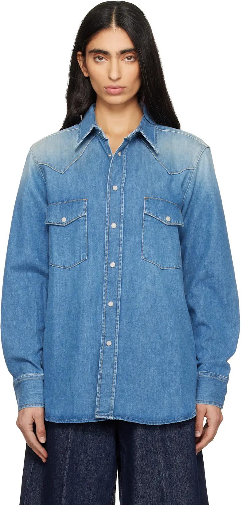 Blue Western Denim Shirt by 6397