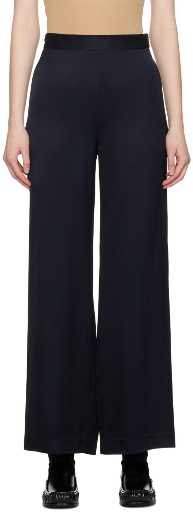 Navy Liquid Trousers by 6397