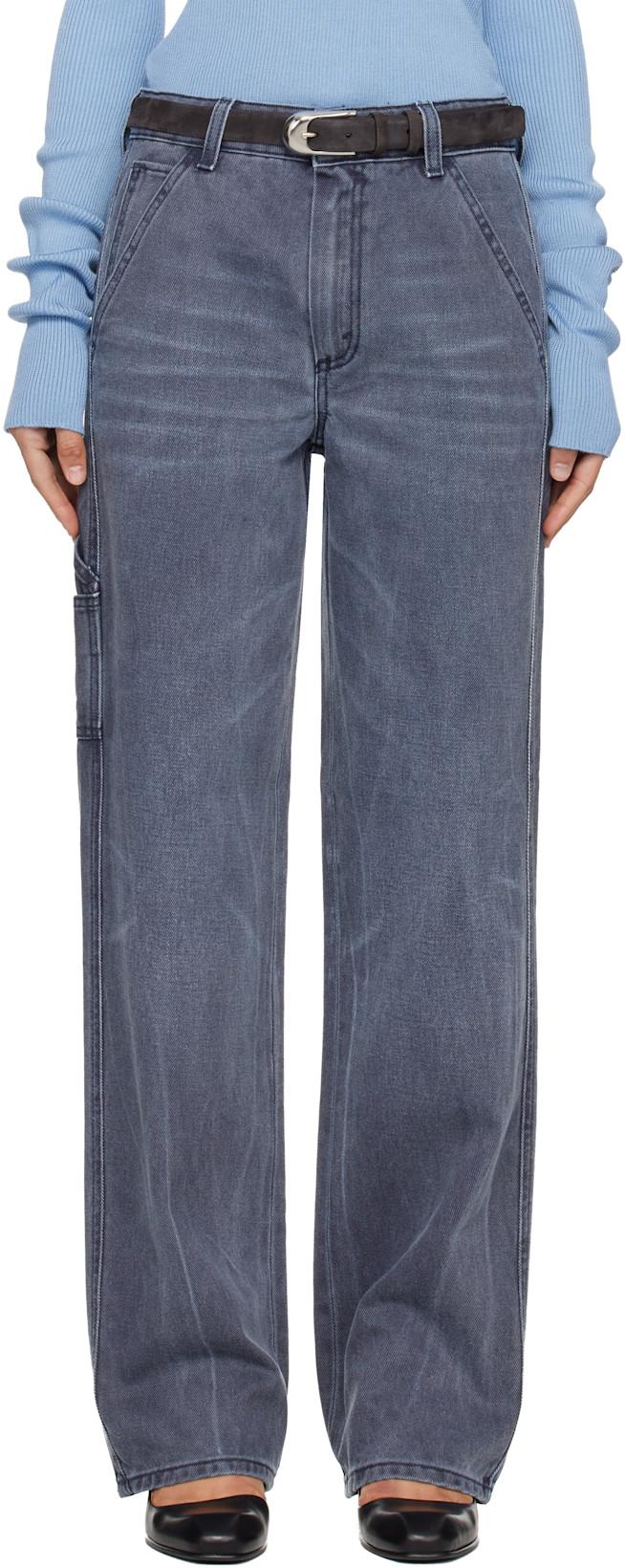 Navy Long Painter Jeans by 6397