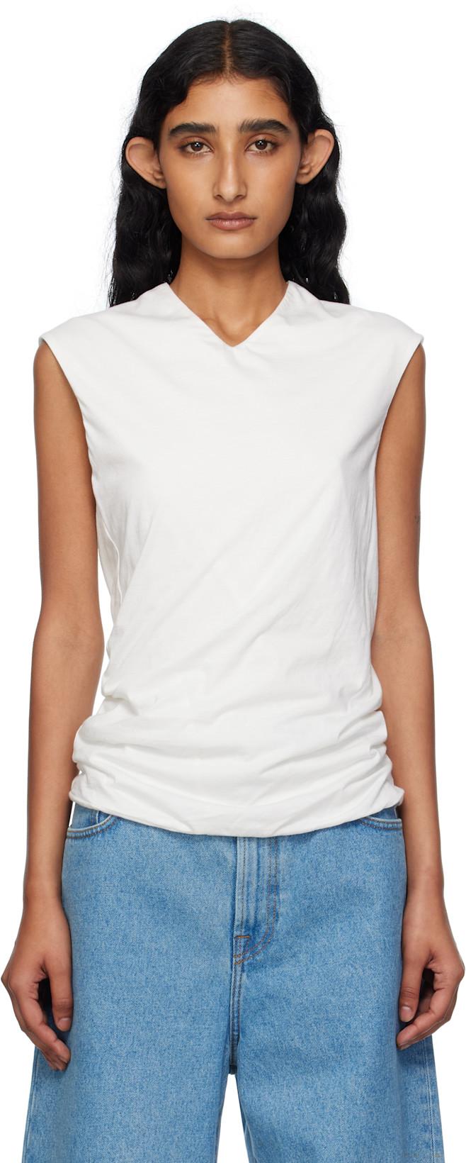 White High V Tank Top by 6397