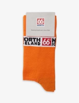 Exclusive unisex Iceland brand-logo stretch-woven socks by 66 NORTH