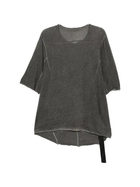 raw-edge overlock-stitch T-shirt by 69 BY ISAAC SELLAM