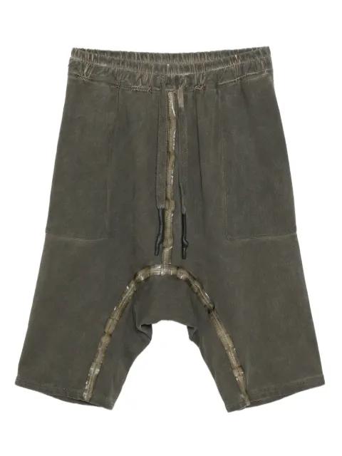elasticated-waistband drop-crotch shorts by 69