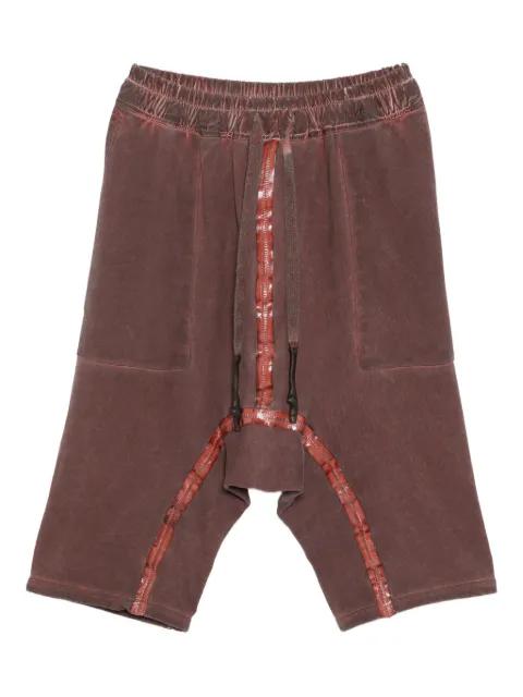 elasticated-waistband drop-crotch shorts by 69