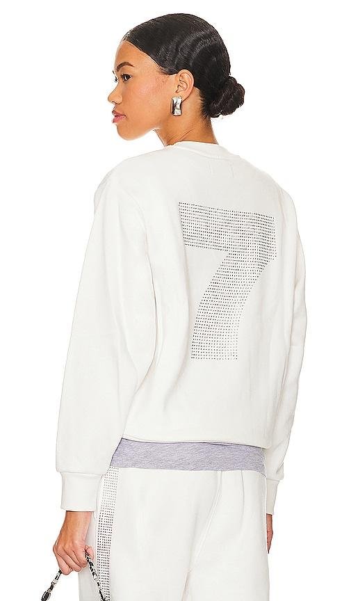 7 Days Active Organic Fitted Crewneck in White by 7 DAYS ACTIVE