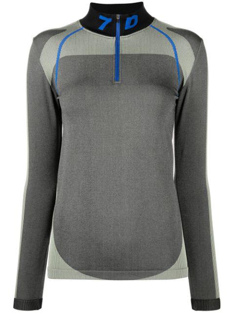 half-zip funnel neck top by 7 DAYS ACTIVE