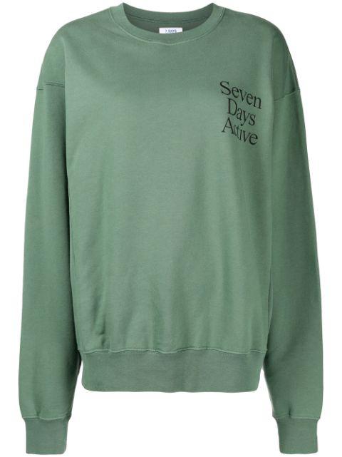 logo-print crew neck sweatshirt by 7 DAYS ACTIVE