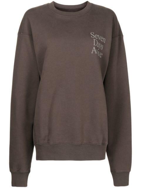 logo-print crew neck sweatshirt by 7 DAYS ACTIVE