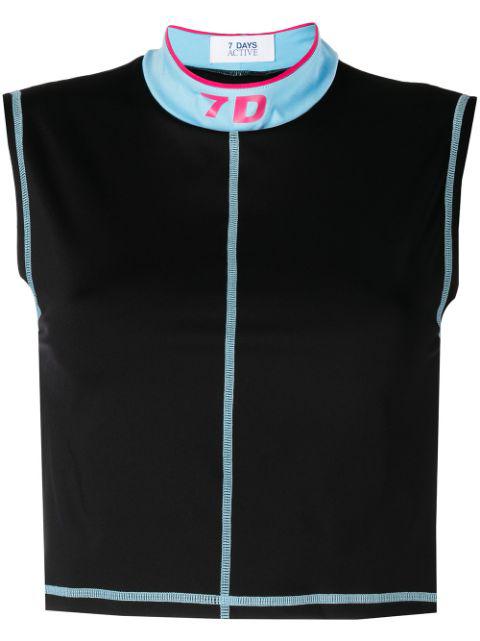 logo-print sleeveless top by 7 DAYS ACTIVE